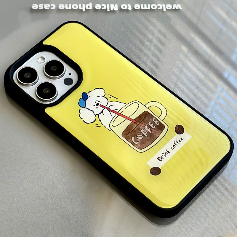 JOJOShop Sunny Glow Epoxy Resin Case for iPhone 16 Pro Max – Vibrant Yellow Shockproof Cover with