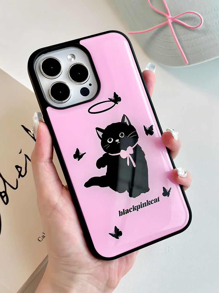 JOJOShop Whimsical Cartoon Cat iPhone 15 Pro Max Case - Cute Kitty Protective Cover for Women