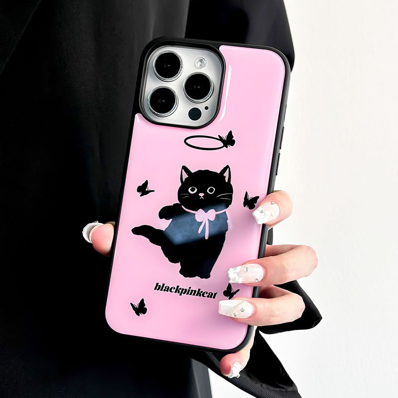 JOJOShop Whimsical Cartoon Cat iPhone 15 Pro Max Case - Cute Kitty Protective Cover for Women