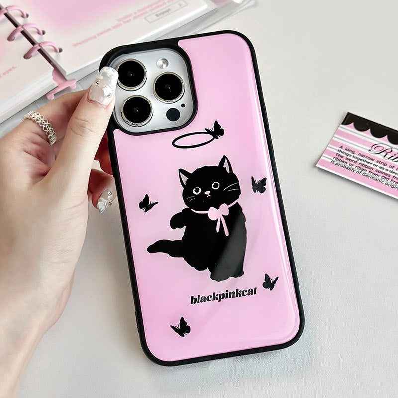 JOJOShop Whimsical Cartoon Cat iPhone 15 Pro Max Case - Cute Kitty Protective Cover for Women
