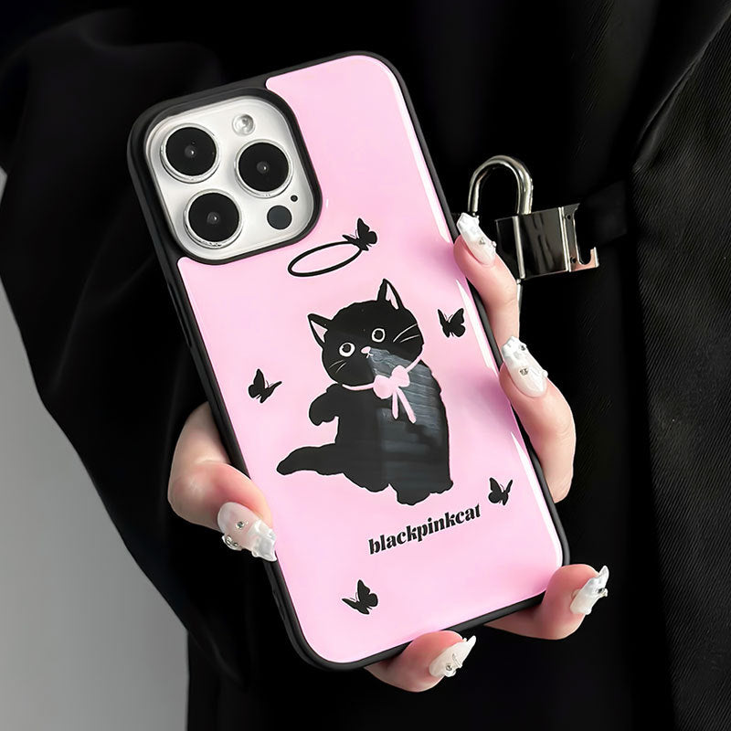 JOJOShop Whimsical Cartoon Cat iPhone 15 Pro Max Case - Cute Kitty Protective Cover for Women