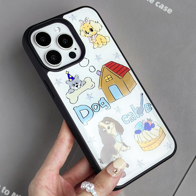 JOJOShop Cartoon Puppy Epoxy Resin Case for iPhone 14 Pro Max – Adorable Durable Phone Cover with Anti-Scratch & Shockproof Design