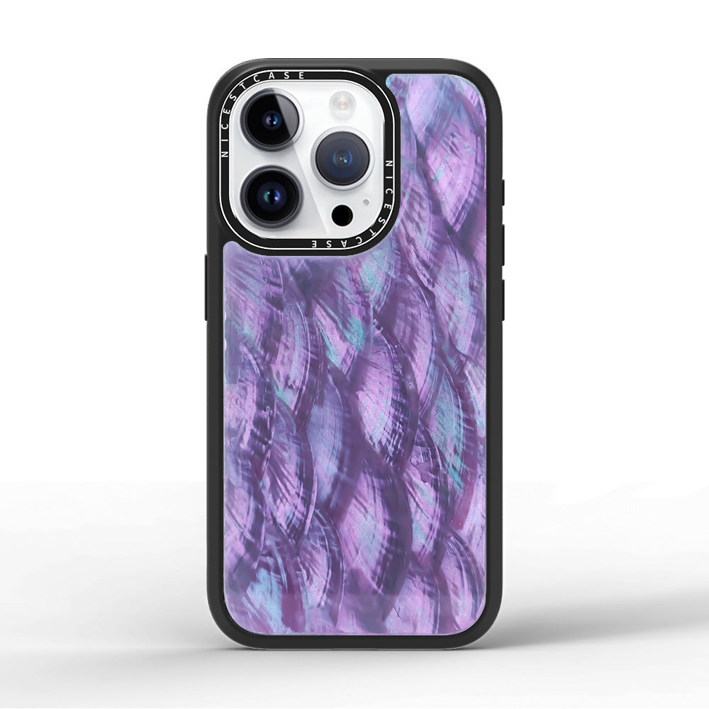 Luxury Pink iPhone 16 Phone Cases with Natural Mother of Pearl Shell Design