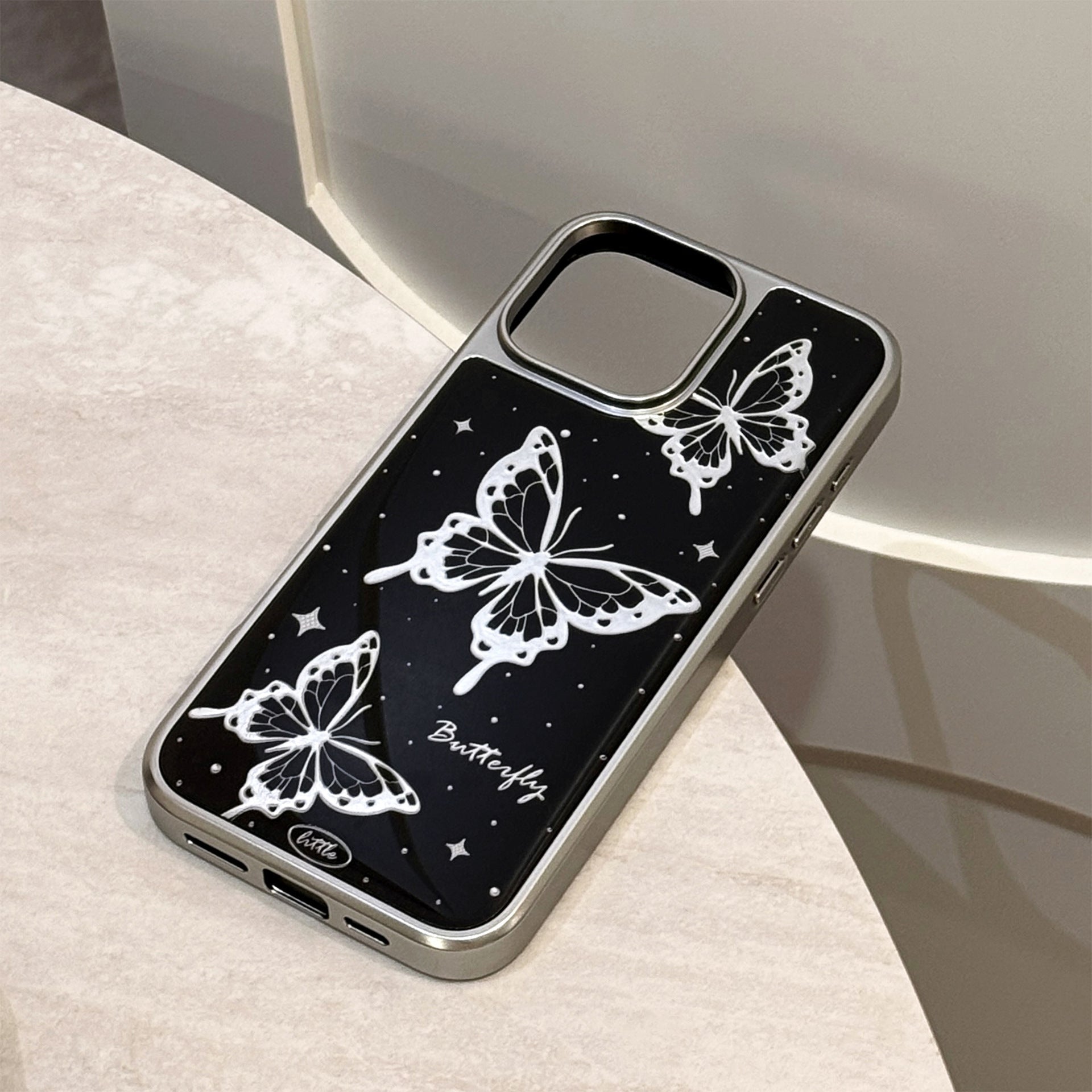 Luxury Gold-Toned Butterfly Phone Case for iPhone 16 Pro Max