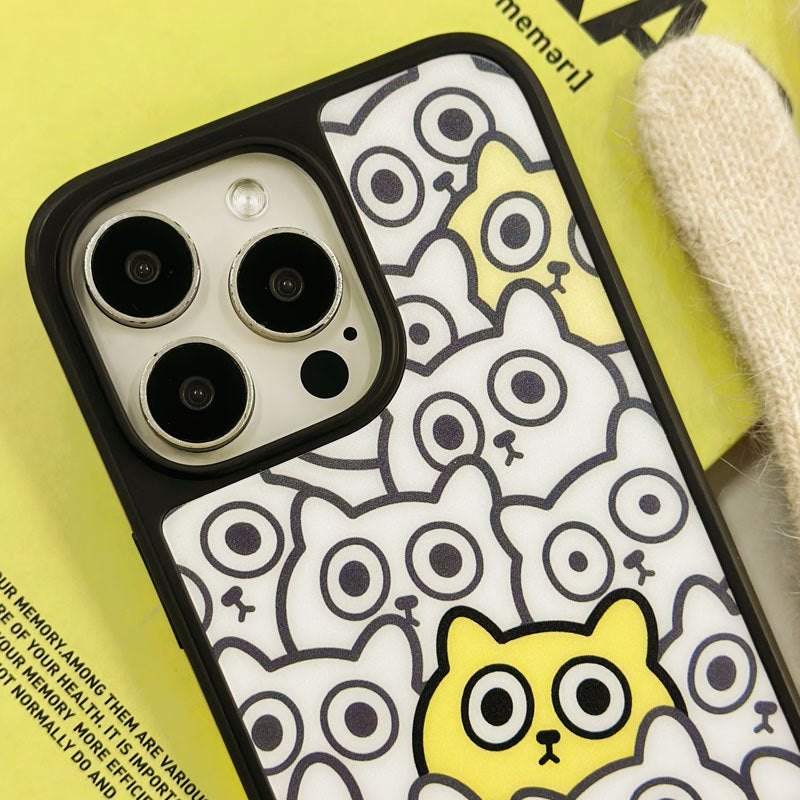Matte Carbon Fiber iPhone 16 Pro Max Case – Cartoon Dog Design | MagSafe Compatible