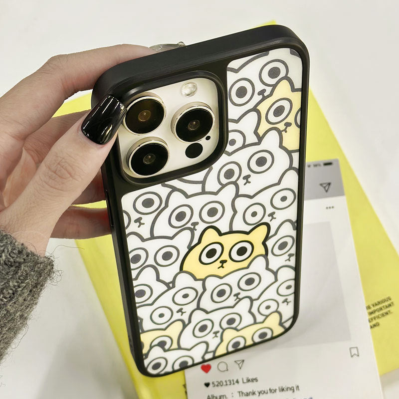 Matte Carbon Fiber iPhone 16 Pro Max Case – Cartoon Dog Design | MagSafe Compatible