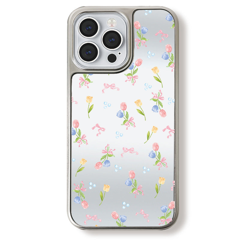 Mirror Glossy Magnetic Phone Case for iPhone 15 Pro Max, Premium Electroplated Shockproof Cover