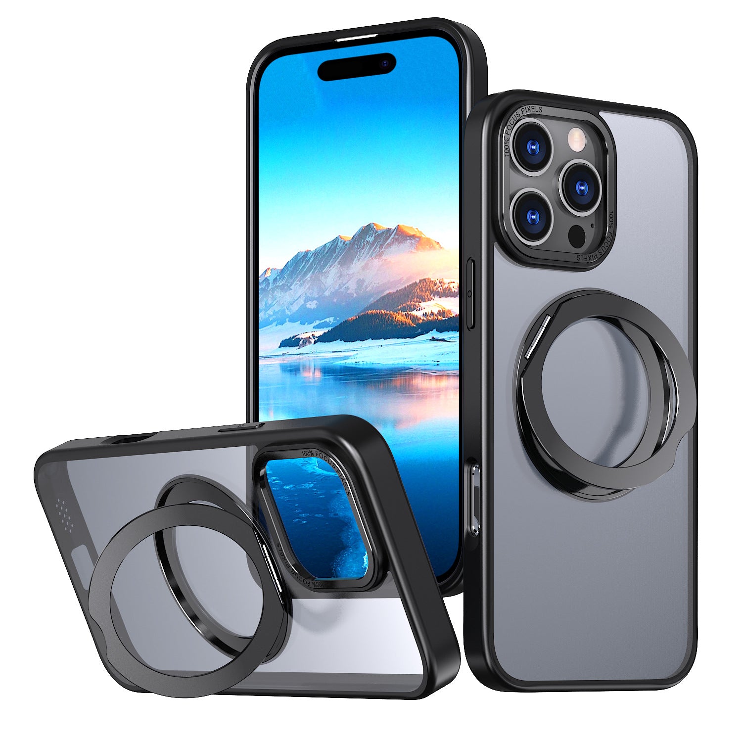 Capa de telefone magnética original com suporte giratório 360° para iPhone 16 Pro Max 
