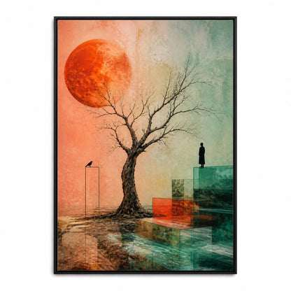 Silent Threshold Surreal Tree Floating Frame Wall Art - 01