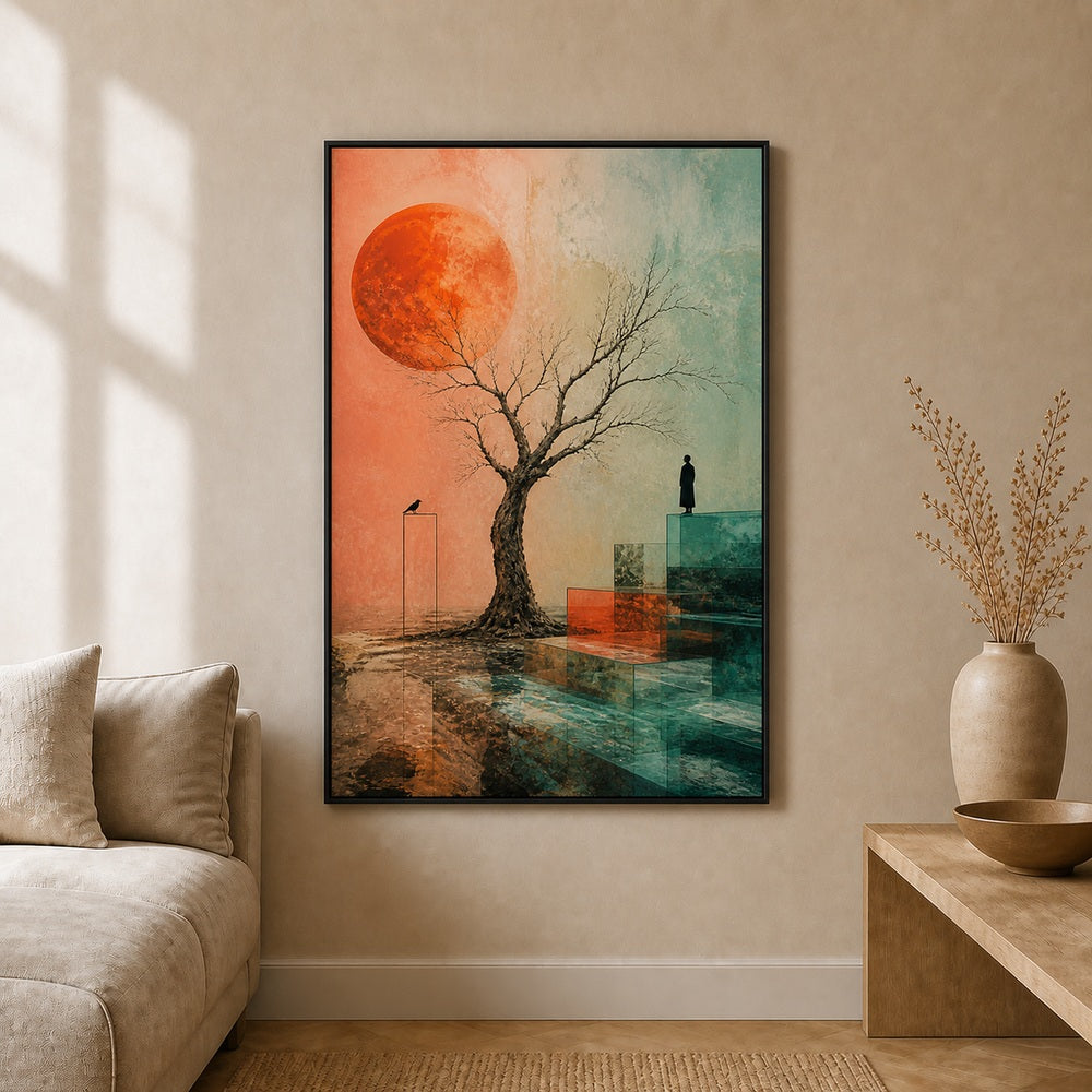 Silent Threshold Surreal Tree Floating Frame Wall Art - 02