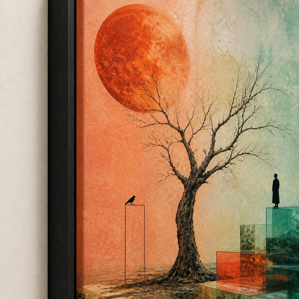 Silent Threshold Surreal Tree Floating Frame Wall Art - 03