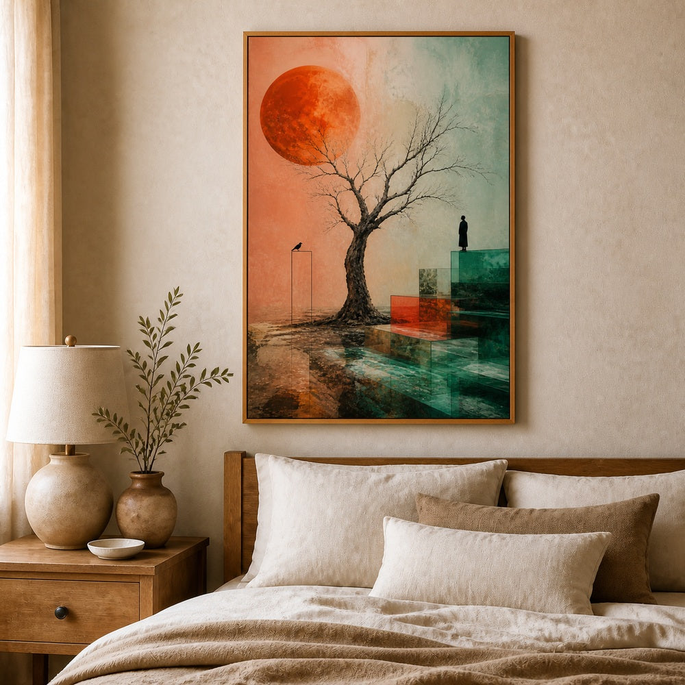 Silent Threshold Surreal Tree Floating Frame Wall Art - 04