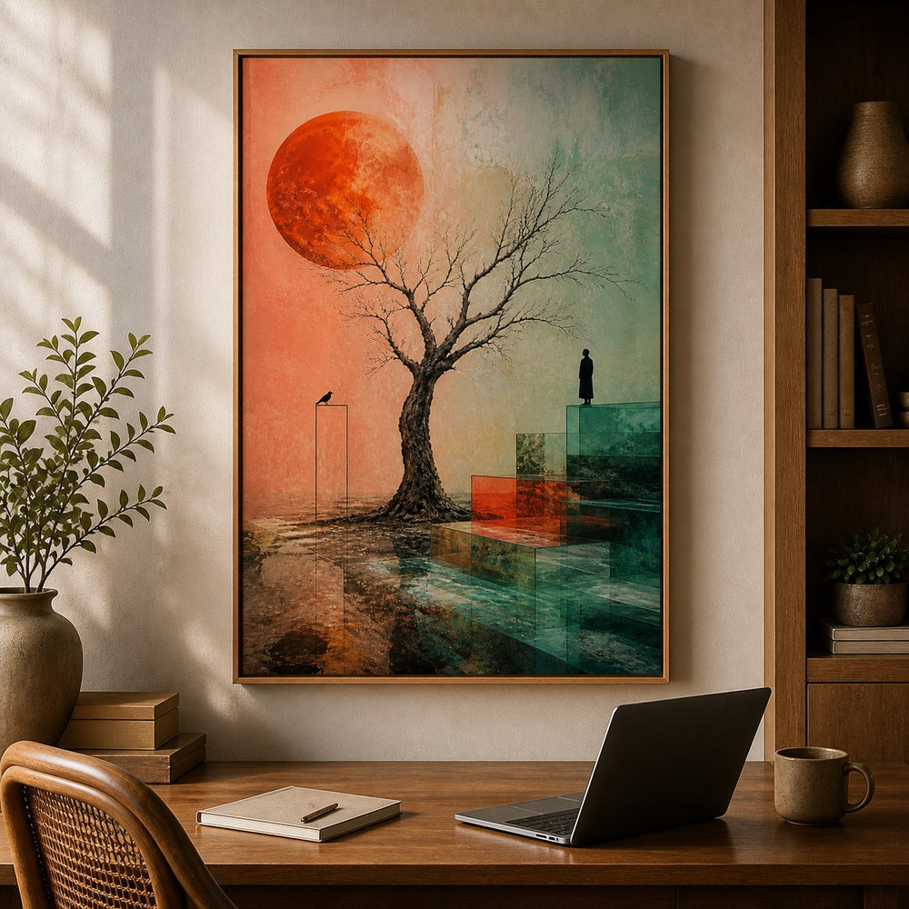 Silent Threshold Surreal Tree Floating Frame Wall Art - 05