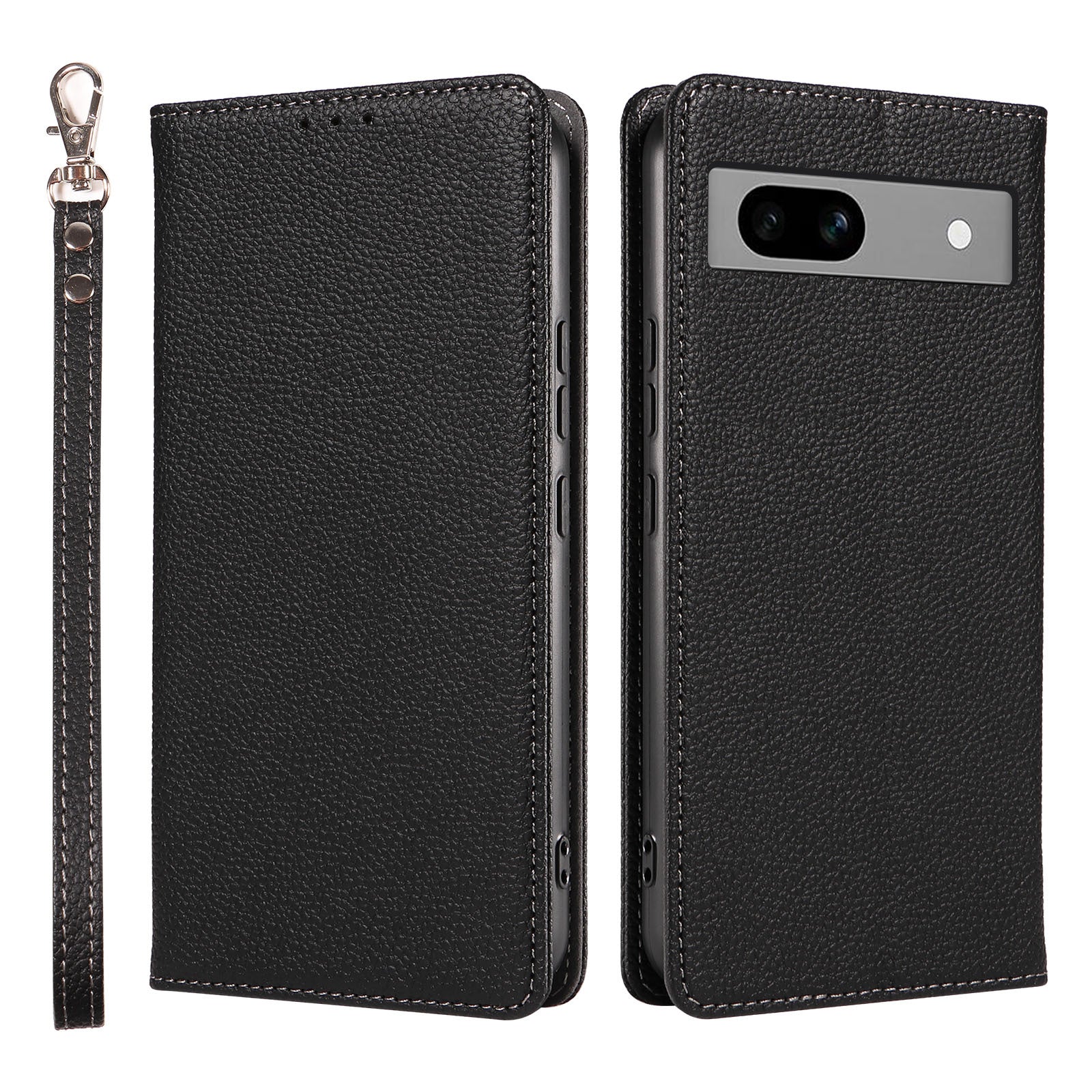 Premium Flip Cover Leather Case with Detachable Lanyard for Google Pixel 9 Pro – Shockproof Magnetic Closure & RFID-Blocking Card Storage