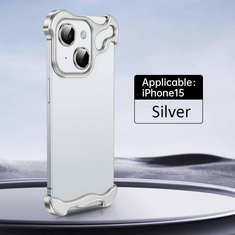 Minimalist Metal Phone Case for iPhone 14/15/16 Pro Max Aluminum Frame Camera Lens Protection