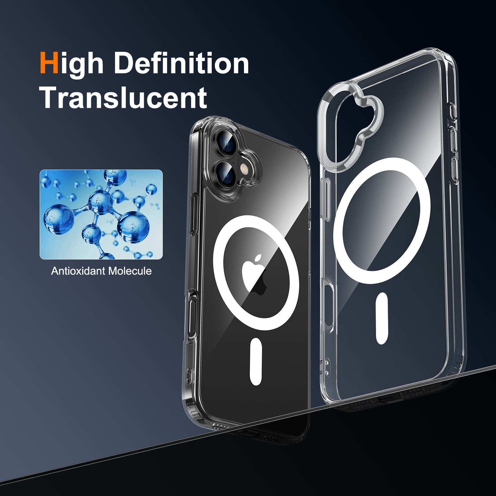 Clear Magnetic iPhone 14/15/16 Pro Max Case – Slim Shockproof MagSafe Cover
