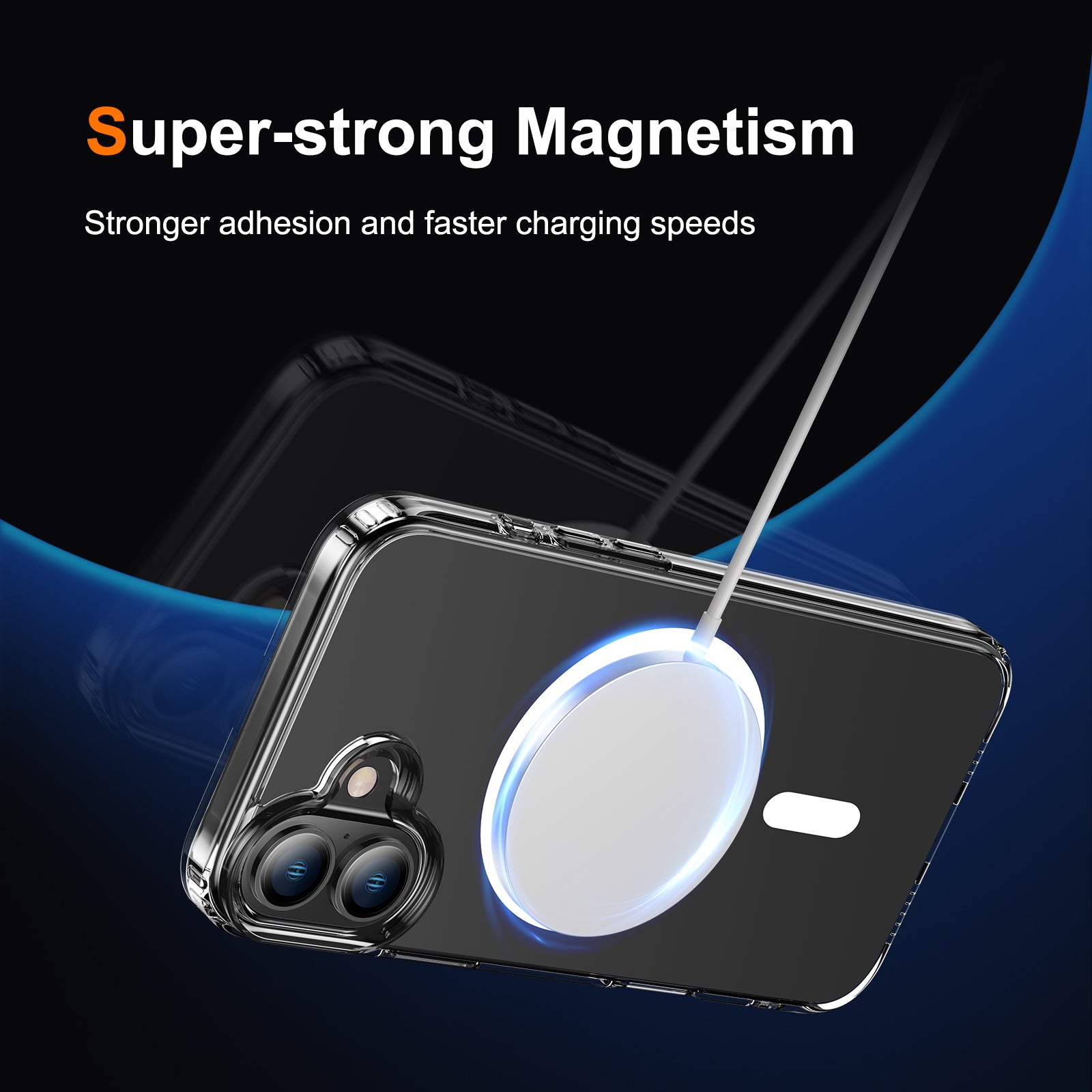 Clear Magnetic iPhone 14/15/16 Pro Max Case – Slim Shockproof MagSafe Cover