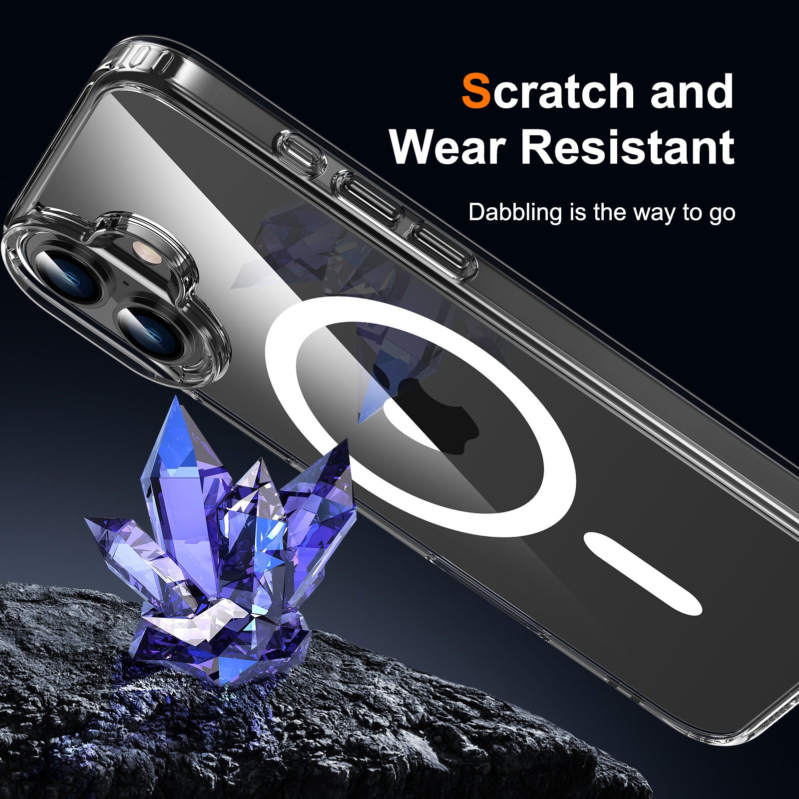 Clear Magnetic iPhone 14/15/16 Pro Max Case – Slim Shockproof MagSafe Cover