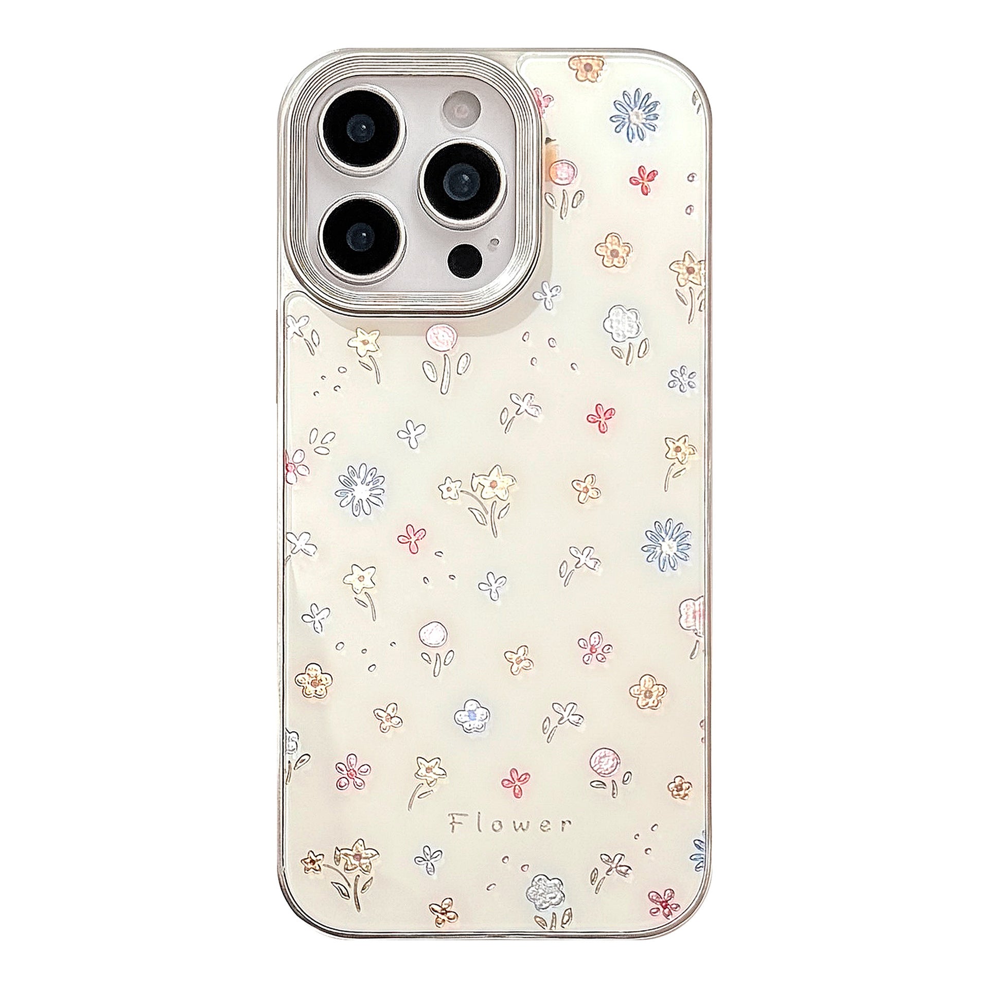 Whimsical Flower iPhone 16 Case with Rainbow Gilded Petals