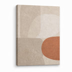 Creamy Japandi Oatmeal Soft Shapes Canvas Wall Art 03 white background left-view wrapped canvas main image