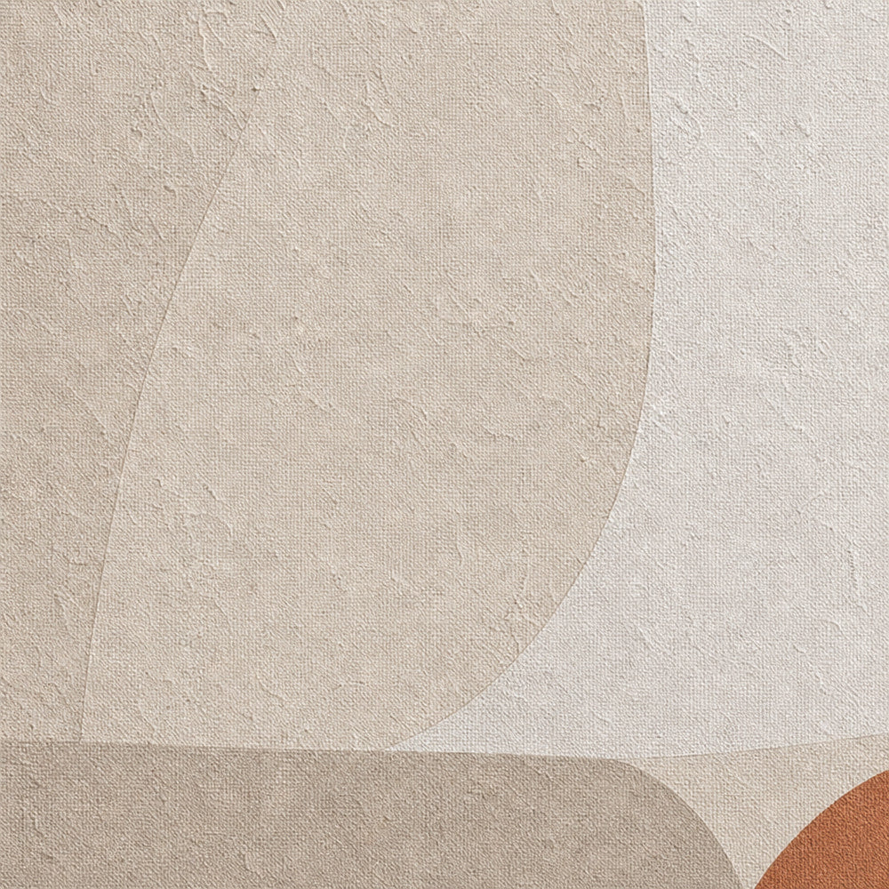 Creamy Japandi Oatmeal Soft Shapes Canvas Wall Art 03 close-up canvas texture and wrapped edge detail