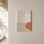 Creamy Japandi Oatmeal Soft Shapes Canvas Wall Art 03 12×18 inch thin wrapped canvas wall mockup