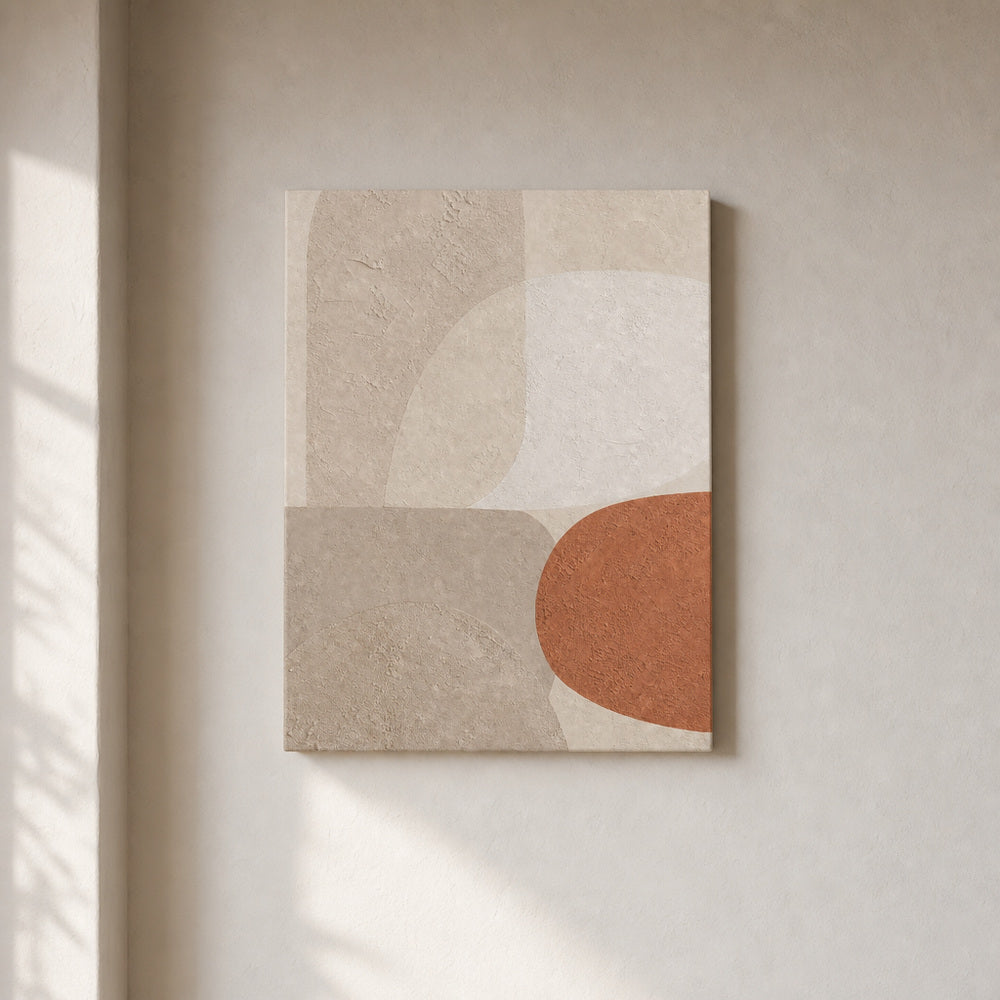 Creamy Japandi Oatmeal Soft Shapes Canvas Wall Art 03 18×24 inch wrapped canvas wall mockup