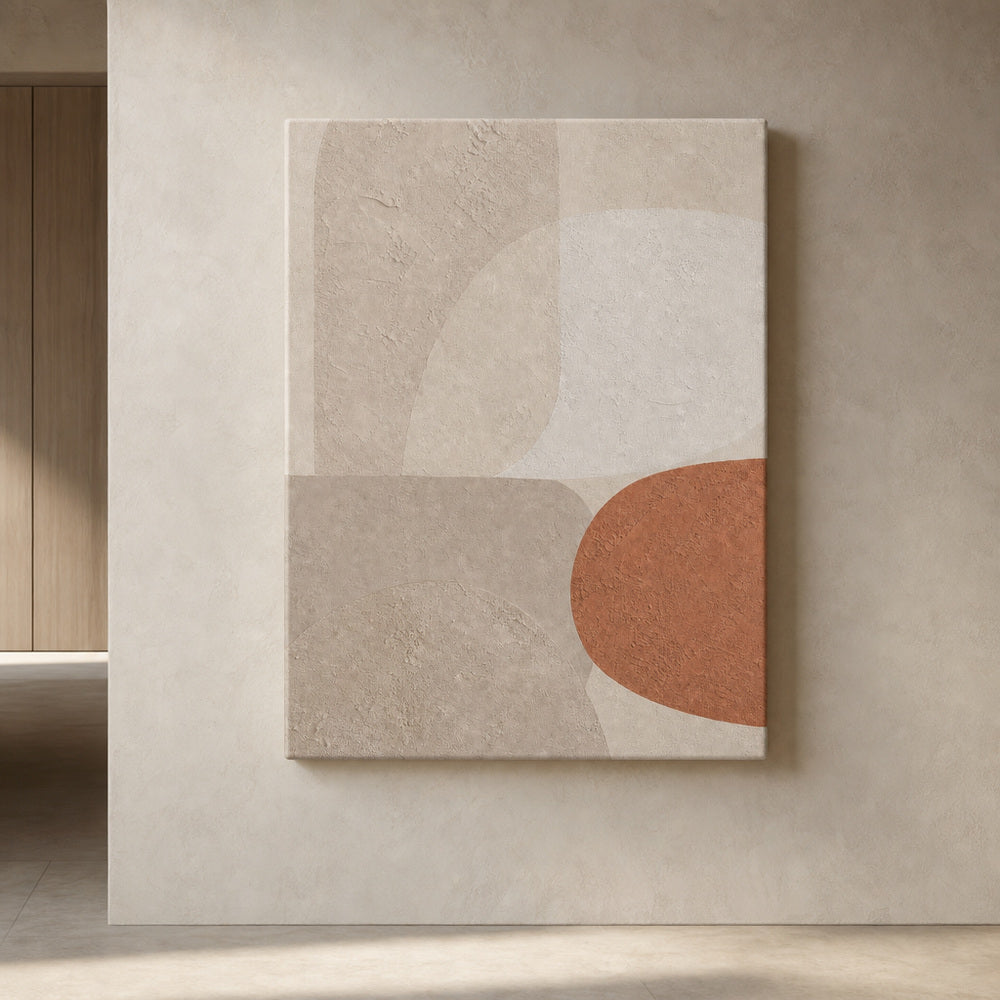 Creamy Japandi Oatmeal Soft Shapes Canvas Wall Art 03 30×40 inch wrapped canvas wall mockup