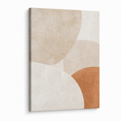 Creamy Japandi Plaster Semicircles Canvas Wall Art - canvas wall art by JOJOShop