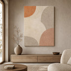 Creamy Japandi Raw Sand Geometric Canvas Wall Art canvas wall art lifestyle mockup