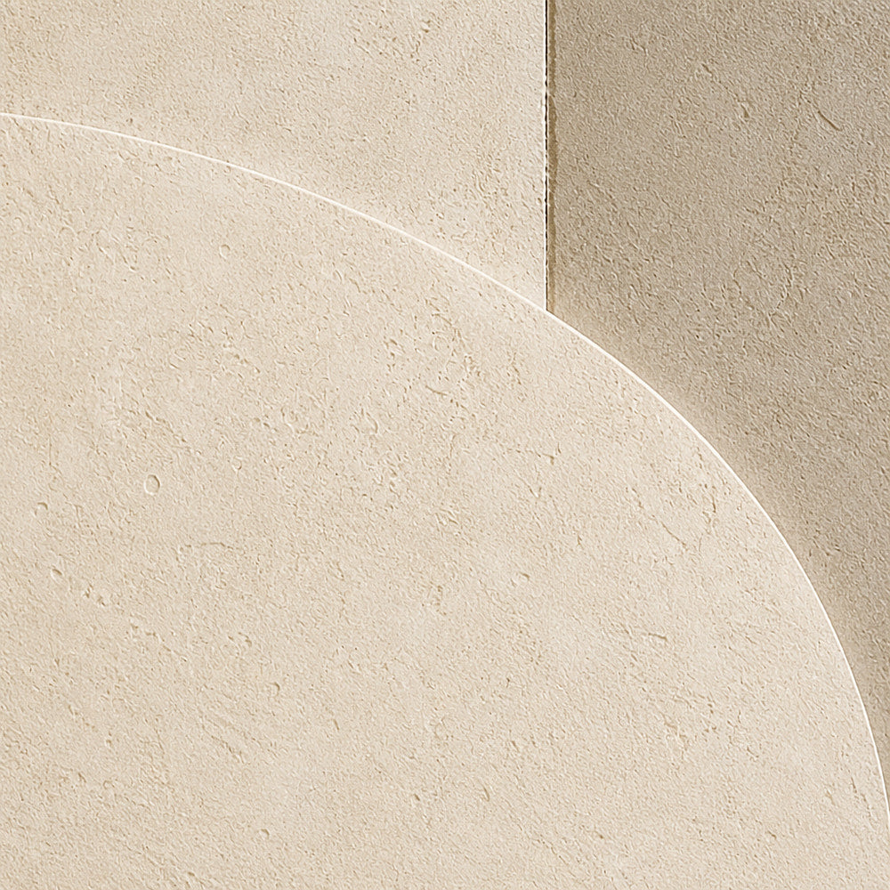 Creamy Japandi Raw Sand Geometric Canvas Wall Art 04 close-up canvas texture and wrapped edge detail