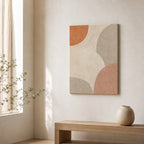 Creamy Japandi Raw Sand Geometric Canvas Wall Art side edge canvas print