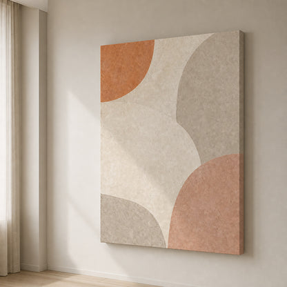 Creamy Japandi Raw Sand Geometric Canvas Wall Art canvas wall art