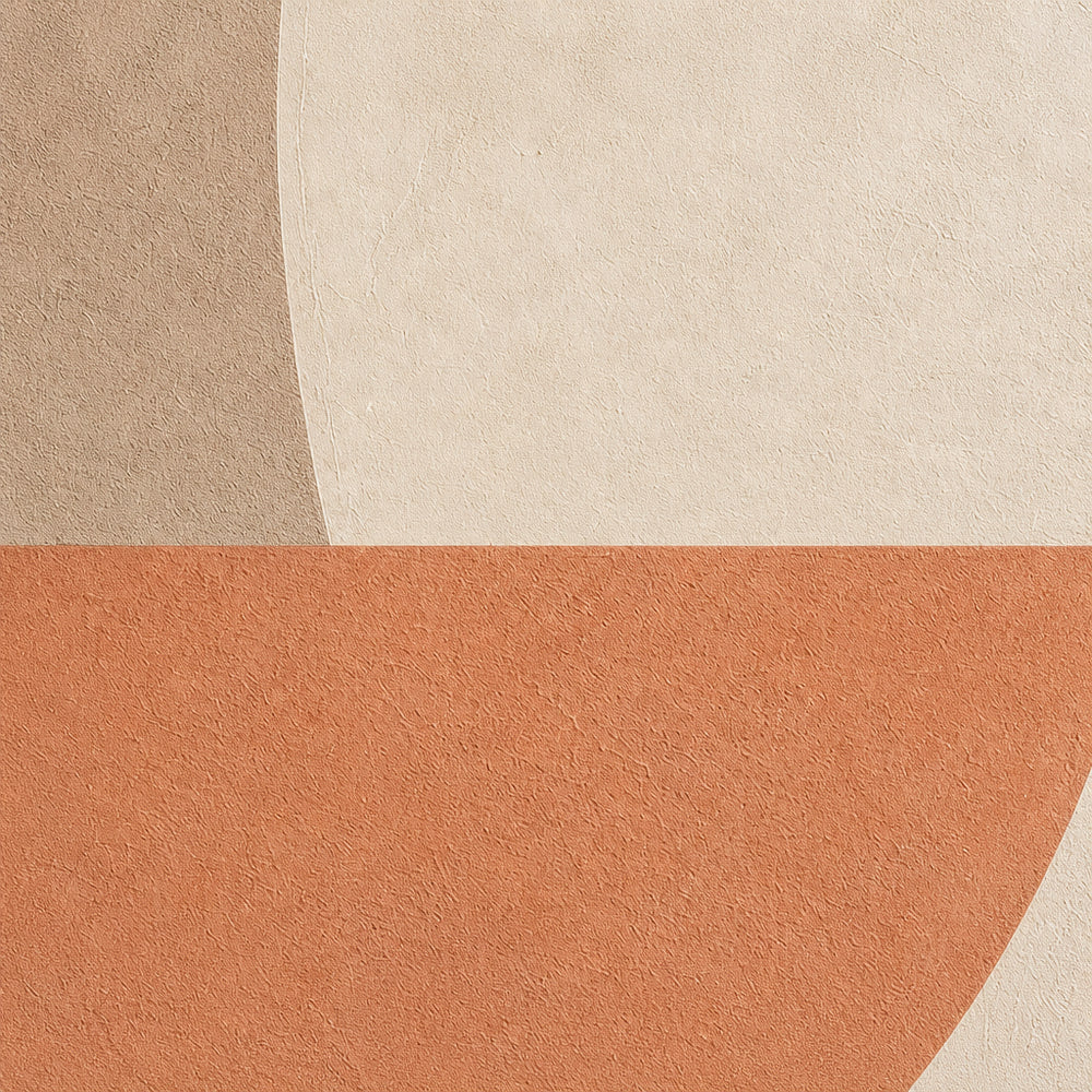 Creamy Japandi Terracotta Arches Canvas Wall Art 02 close-up canvas texture and wrapped edge detail