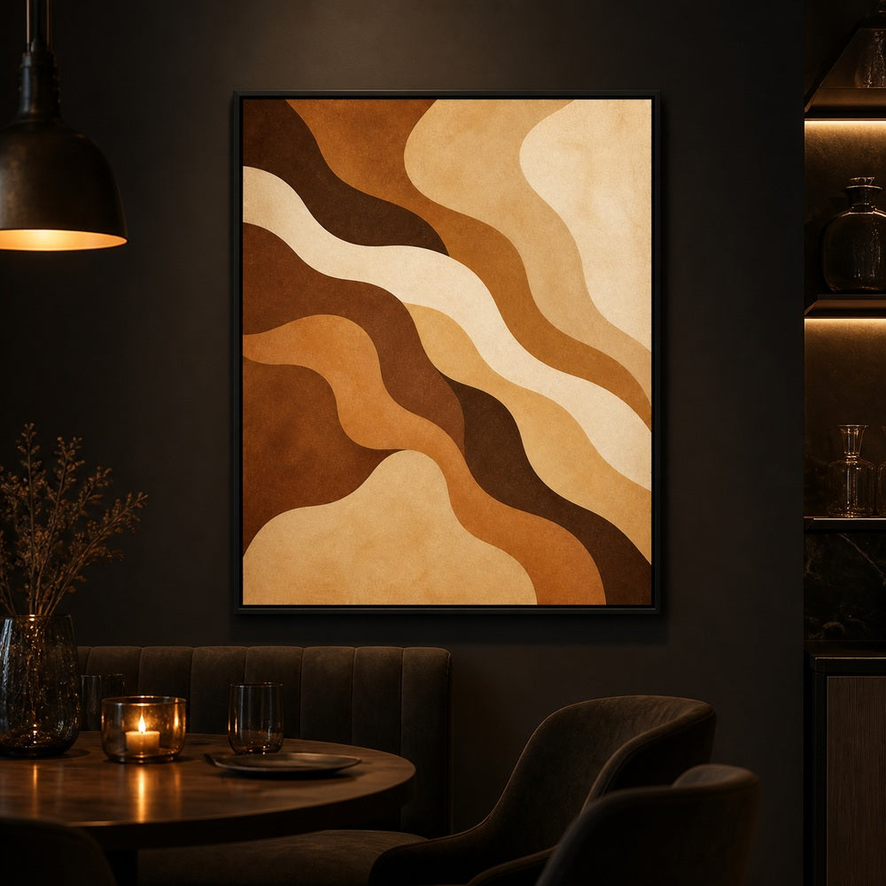 earthtone-flowing-organic-curves-floating-frame-wall-art | wall-scene-secondary