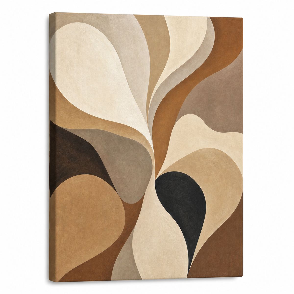 Neutral Flowing Organic Abstract Canvas Wall Art - Frameless white background SKU