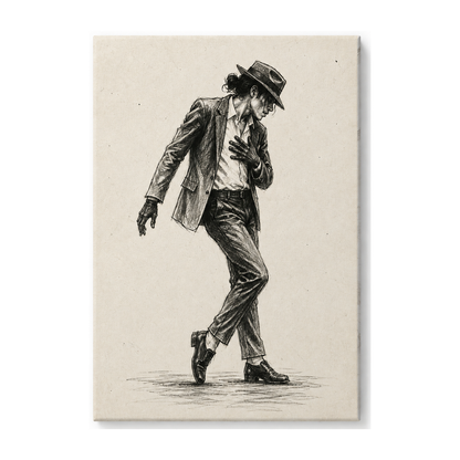 Forward Leaning Dancer Charcoal Sketch Canvas Wall Art — styled room view, image 4