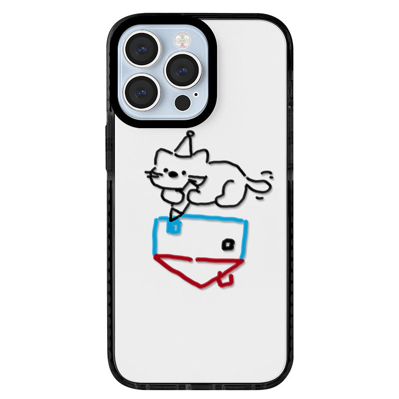 iPhone 16 Pro Cute Cat Transparent Phone Case