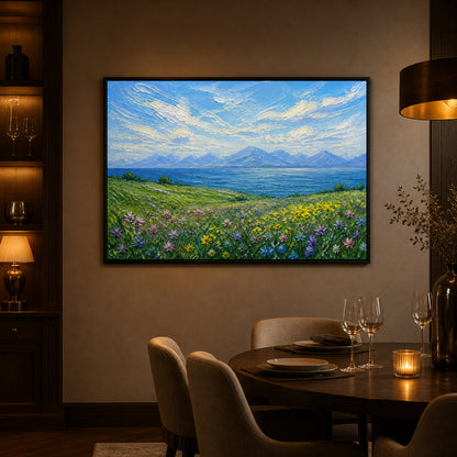 impressionist-meadow-lake-and-mountains-floating-frame-wall-art | wall-scene-secondary