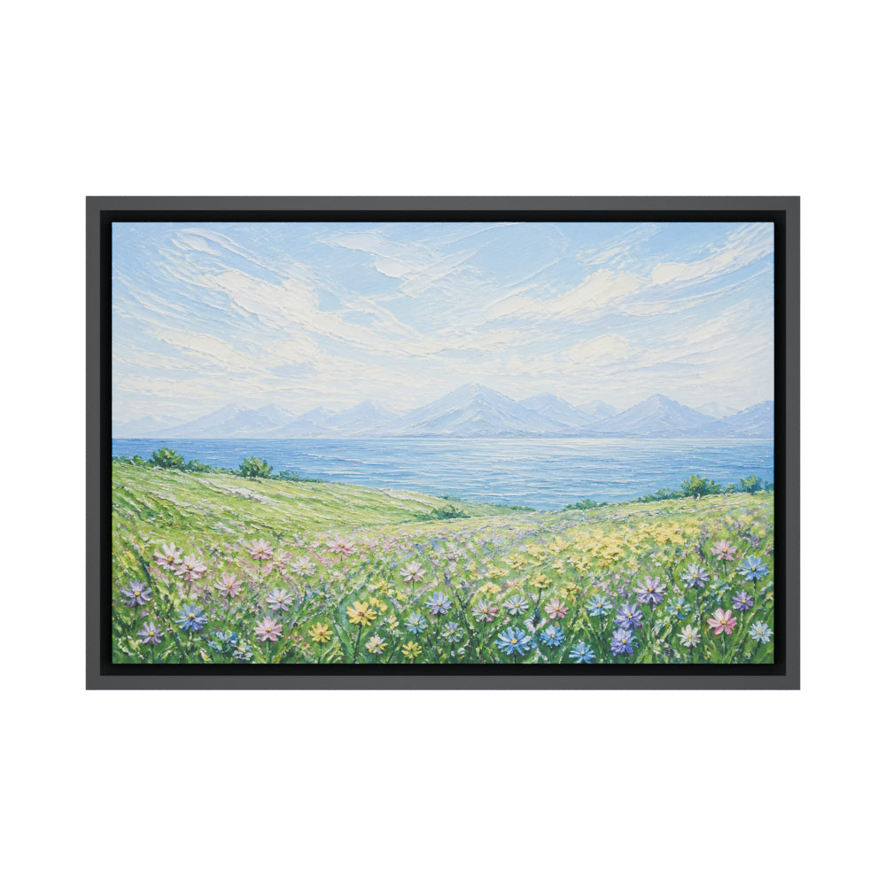 impressionist-meadow-lake-and-mountains-floating-frame-wall-art | white-background-true-floater