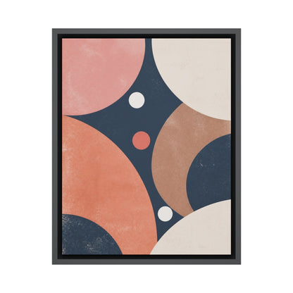 navy-dusty-rose-geometric-circles-floating-frame-wall-art | white-background-true-floater