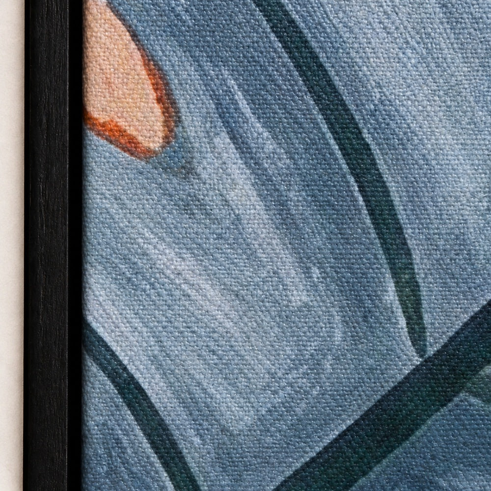 sage-blue-abstract-botanical-leaves-floating-frame-wall-art | material-detail-closeup