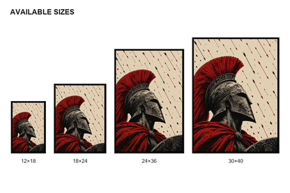 Red Crest Warrior Arrow Rain Canvas Wall Art size comparison guide