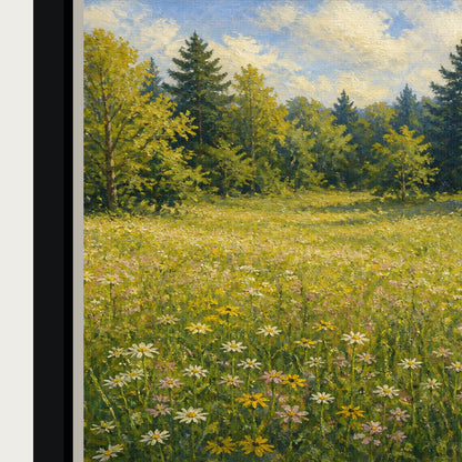 spotted-fawn-in-a-wildflower-meadow-floating-frame-wall-art | material-detail-closeup